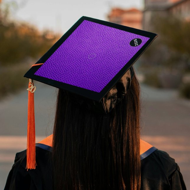 One Step Grad Cap - School Color - "Baller" (Introducing “ Baller”, Grad Lore’s bold, one step, polished peel‑and‑stick grad cap topper design.)