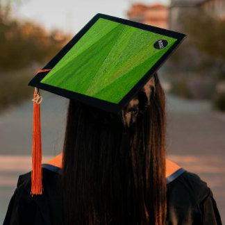 One Step Grad Cap - School Color - "GrassOnTheSide