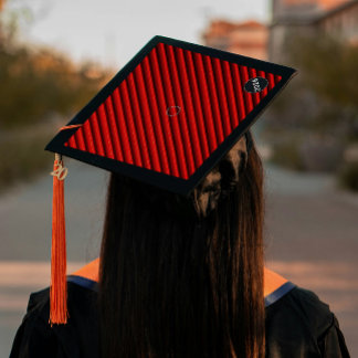 One Step Grad Cap - School Color - "RedCarpet"