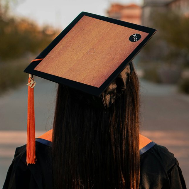 One-Step Grad Cap - School Color - "WoodenItBNice" (Introducing “Wooden It Be Nice”, Grad Lore’s bold, one step,  peel‑and‑stick grad cap topper design.)