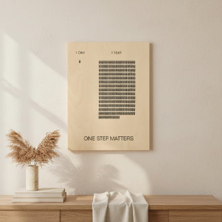 One Step Matters Motivational Compound Growth Wood Wall Art