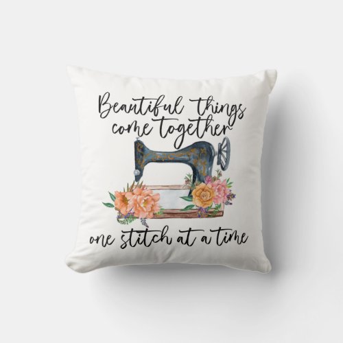 One Stitch At a Time _ Sewing themed Cushion