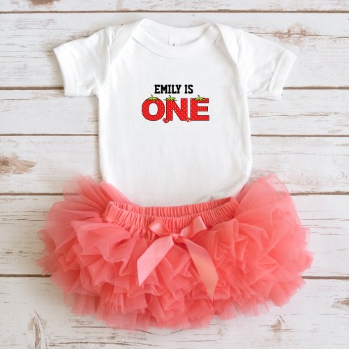 One Strawberry Baby 1st Birthday Strawberry Theme Baby Bodysuit