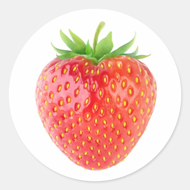 One strawberry classic round sticker (Front)