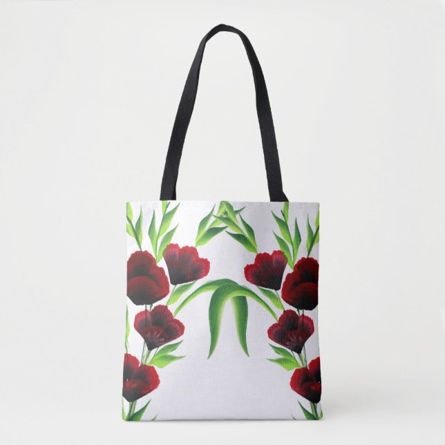 One stroke acrylic florals tote bag (Front)