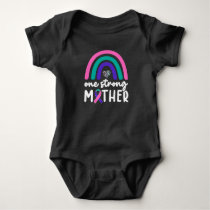 One Strong Mother, Thyroid Cancer Purple Teal Pink Baby Bodysuit