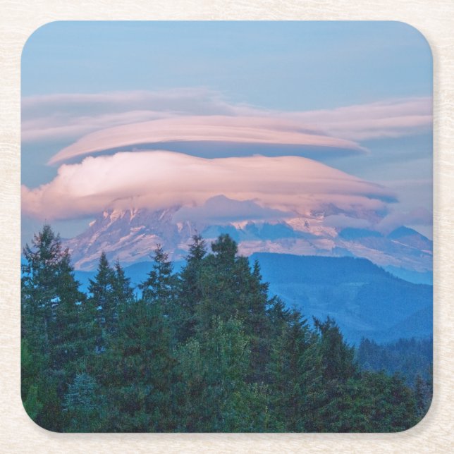 One Summer Evening Square Paper Coaster (Front)