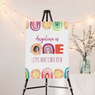 ONE Sun & Rainbows 1st Birthday Photo Welcome Sign