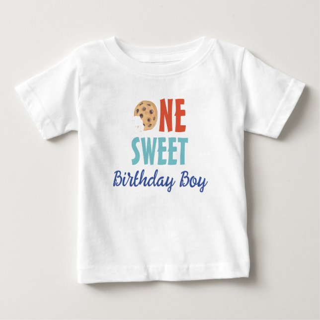 One Sweet Birthday Boy Cookie T-Shirt (Front)