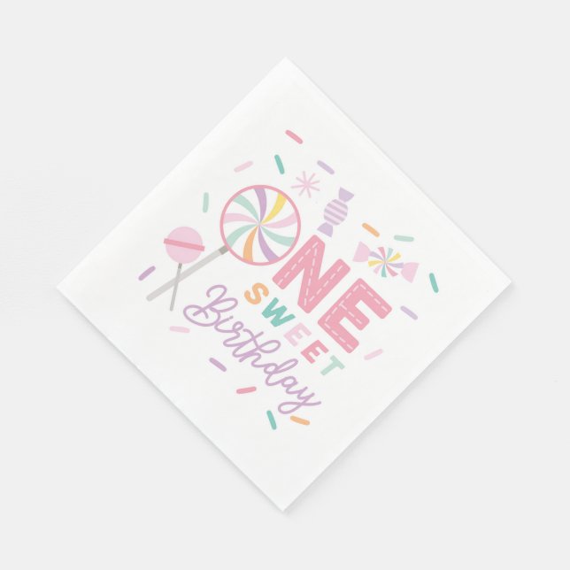 One Sweet Birthday Luncheon Napkin (Corner)