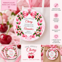 One Sweet Cherry First Birthday Favor Tag
