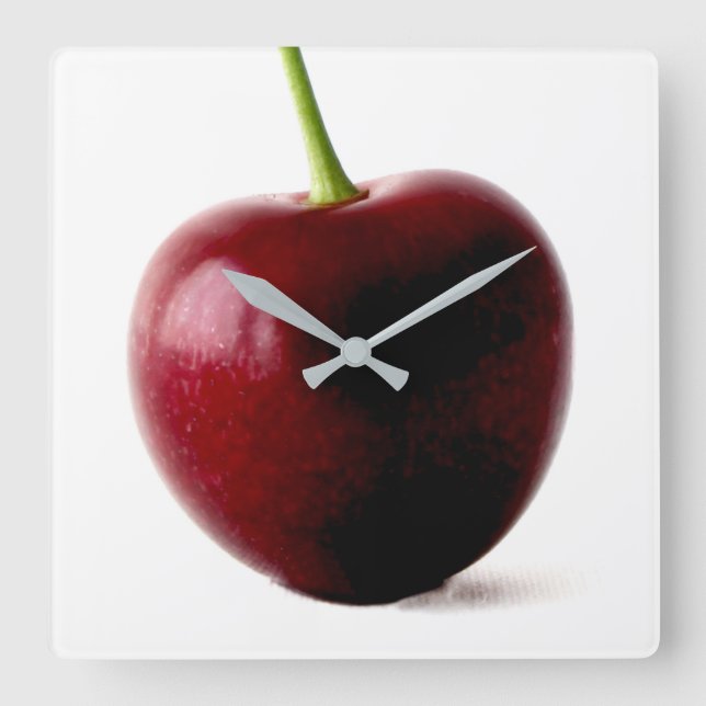 One Sweet Cherry wca Square Wall Clock (Front)