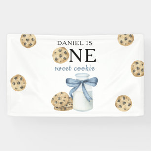 One Sweet Cookie and Milk First Birthday   Banner