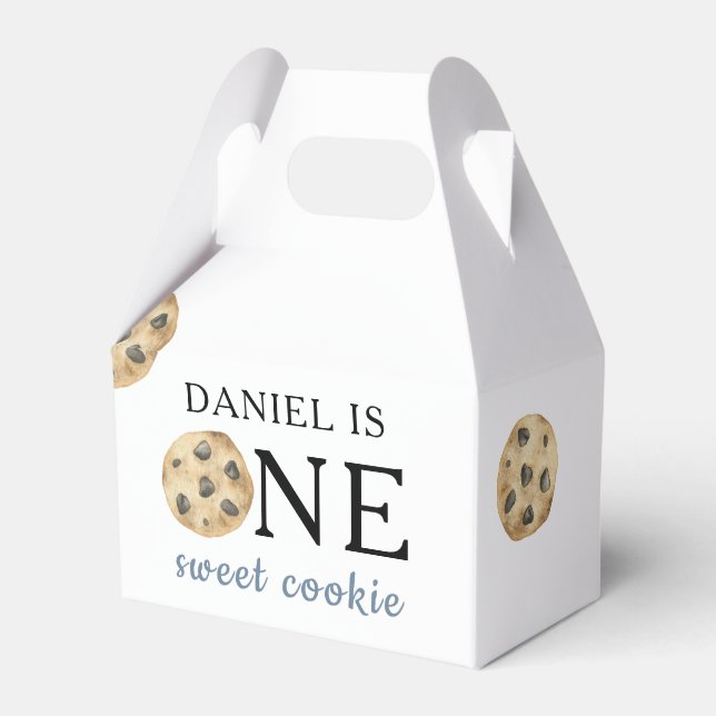 One Sweet Cookie and Milk First Birthday   Favor Boxes (Front Side)