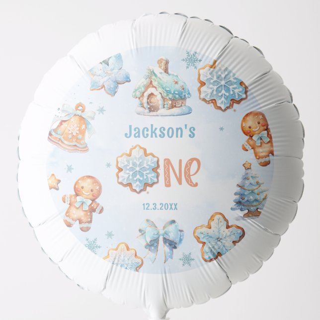 One sweet Cookie Boy Christmas 1st birthday Balloon (Front)