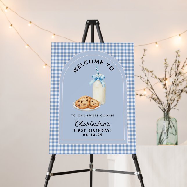 One Sweet Cookie Boys  First Birthday Welcome Sign (In Situ (Stand))