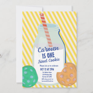One Sweet Cookie Colorful First Birthday Invitation