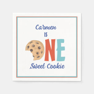 One Sweet Cookie Colorful First Birthday Napkins