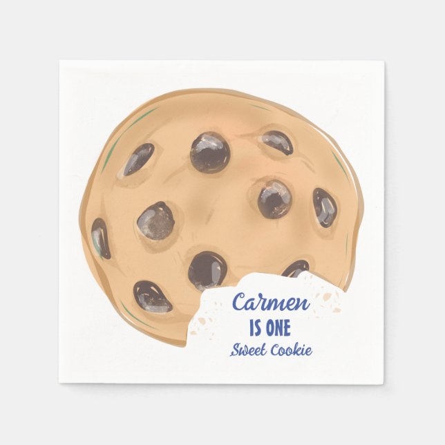 One Sweet Cookie First Birthday Napkins (Front)