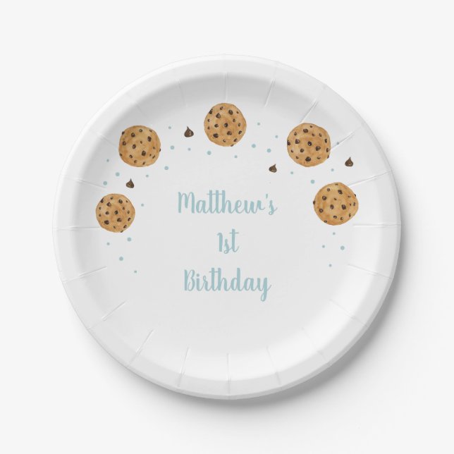 One Sweet Cookie First Birthday Paper Plates (Front)