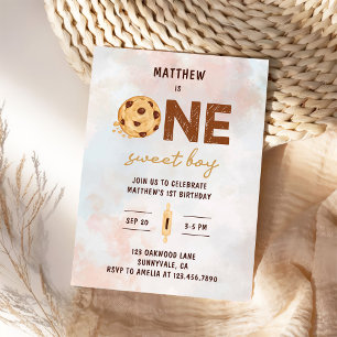 One Sweet Cookie First Birthday Party Invitation