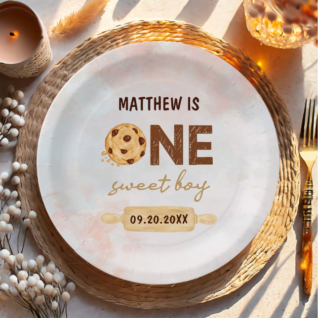One Sweet Cookie First Birthday Party Paper Plates (Creator Uploaded)