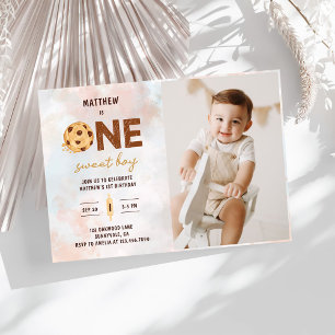 One Sweet Cookie First Birthday Party Photo Invitation
