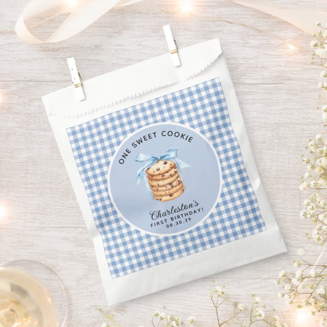 One Sweet Cookie First Boy Birthday  Favor Bag (Clipped)