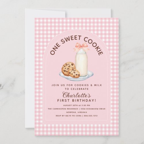 One Sweet Cookie Girl First Birthday Invitation 