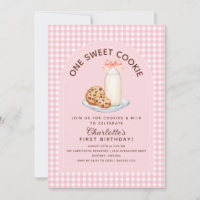 One Sweet Cookie Girl First Birthday Invitation 