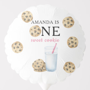 One Sweet Cookies & Milk Girl First Birthday   Balloon