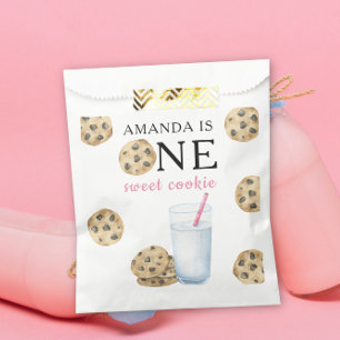 One Sweet Cookies & Milk Girl First Birthday Favor Bag