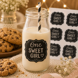 One Sweet Girl Chalkboard Birthday Sticker Sheet