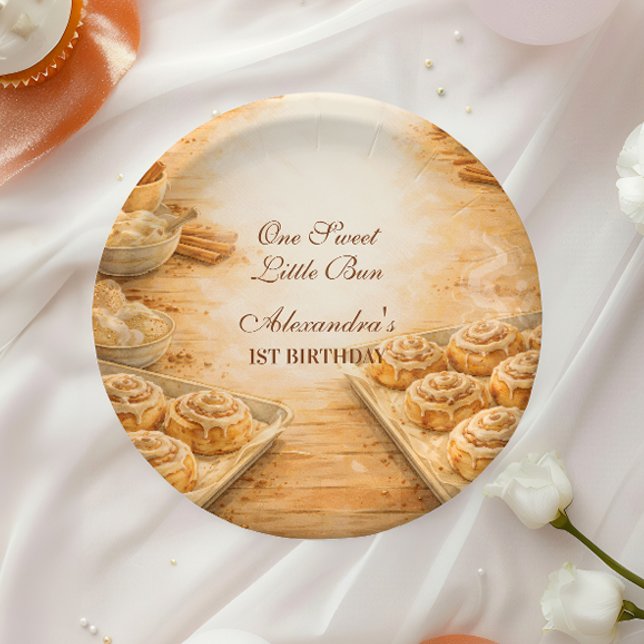 One Sweet Little Bun First Birthday Paper Plates (Creator Uploaded)