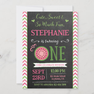 One Sweet Melon 1st Birthday Invitation