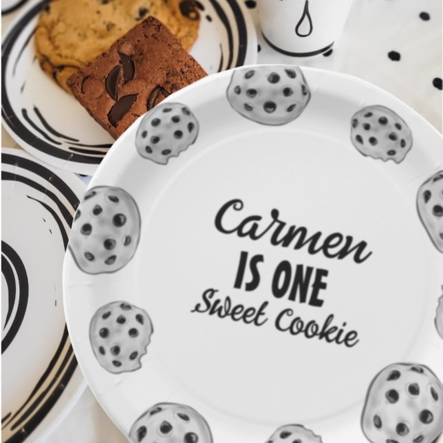 One Sweet Milk and Cookie Birthday Paper Plates (Creator Uploaded)