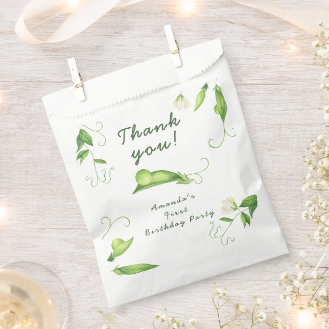 One Sweet Pea First Birthday Favor Bag (Clipped)