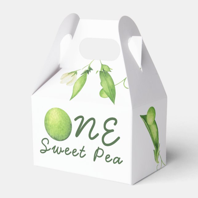 One Sweet Pea First Birthday Favor Boxes (Front Side)