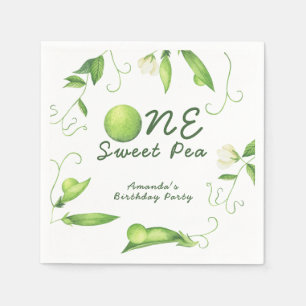 One Sweet Pea First Birthday Napkins