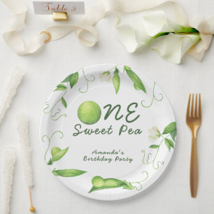 One Sweet Pea First Birthday Paper Plates