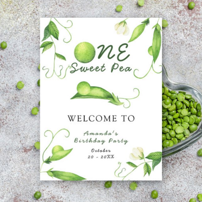 One Sweet Pea First Birthday Party Welcome Poster (Creator Uploaded)