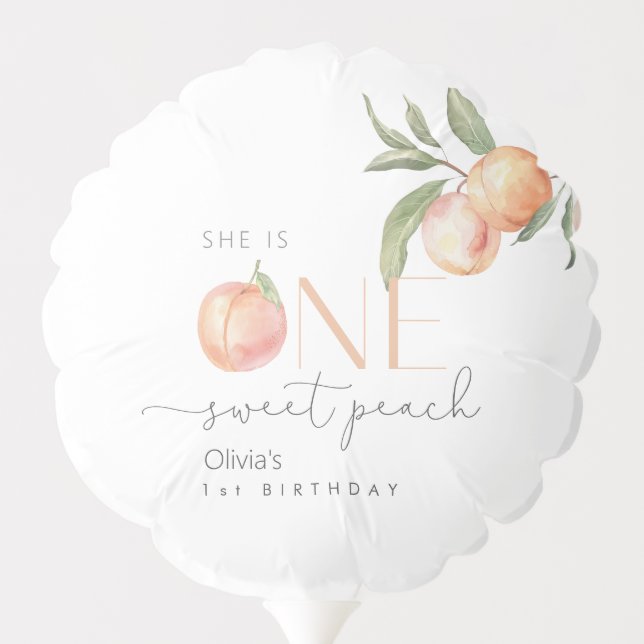 One Sweet Peach 1st Birthday  Balloon (Back)