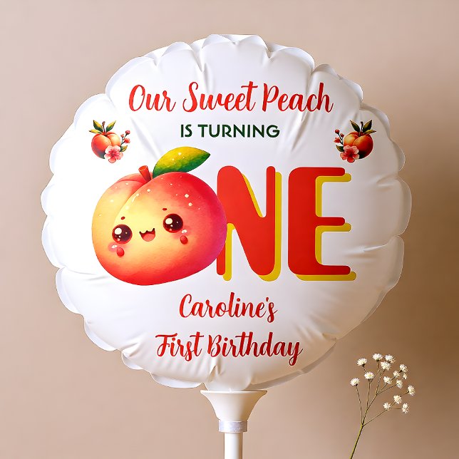  One Sweet Peach 1st Birthday Balloon (Creator Uploaded)
