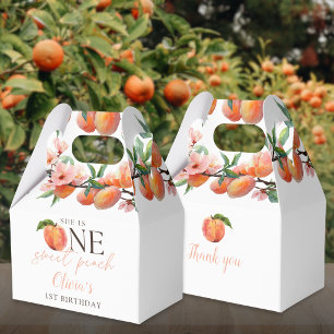 One Sweet Peach 1st Birthday Favor Boxes