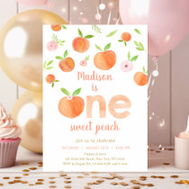 One Sweet Peach 1st Birthday Invitation