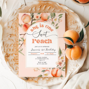 One sweet peach 1st birthday invitation