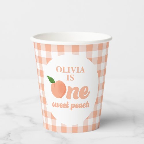 One Sweet Peach 1st Birthday Paper Cups
