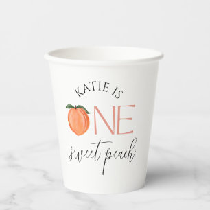 One Sweet Peach 1st Birthday Paper Cups