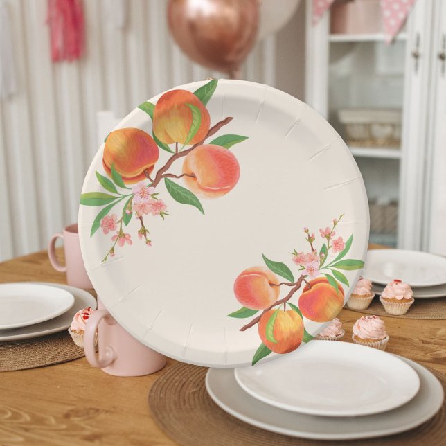 One Sweet Peach 1st Birthday  Paper Plates (Creator Uploaded)