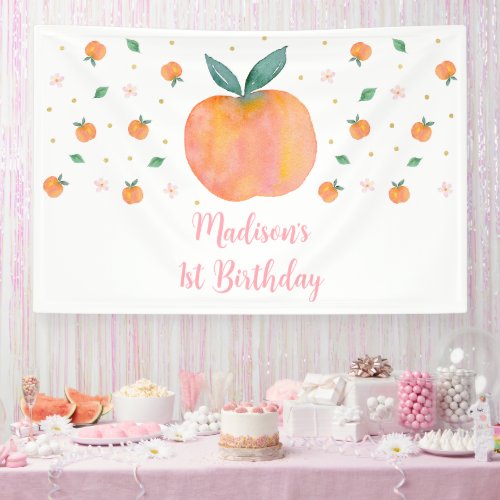 One Sweet Peach Birthday Banner